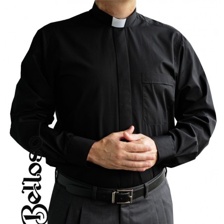 CAMISA CLERGYMAN NEGRA TIRILLA M