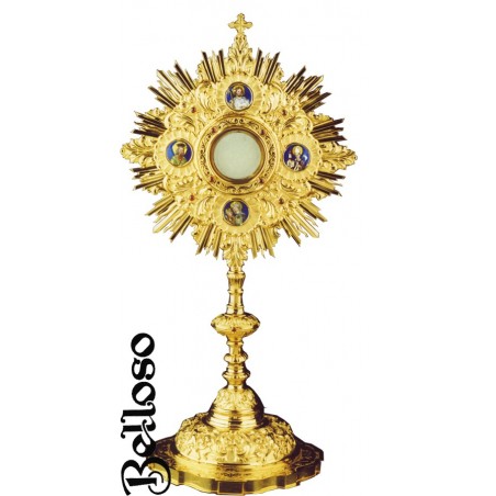 CUSTODIA 7296 METAL 70 CM CON ESMALTE    BAÑO DE ORO