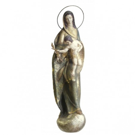 VIRGEN CON NIÑO 80 CM. MADERA POLICROMADA
