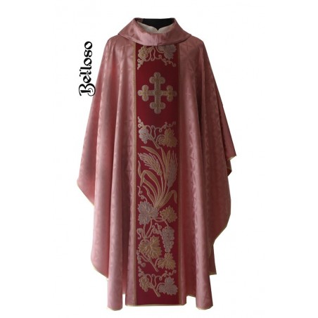 CASULLA DAMASCO ROMA ROSA  GALON VATICANO