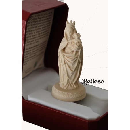 VIRGEN DEL PILAR MADERA NATURAL 8 CM