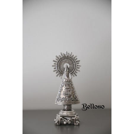 Vrgen del Pilar plata en 5 cm.
