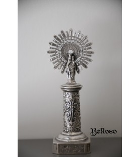 Virgen del pilar plata en 7 cm.