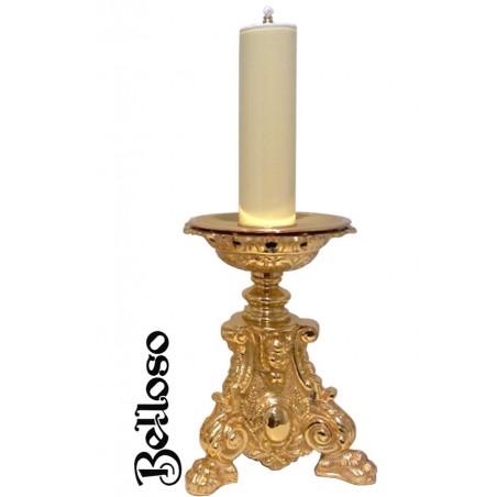 vela candelabro dorado