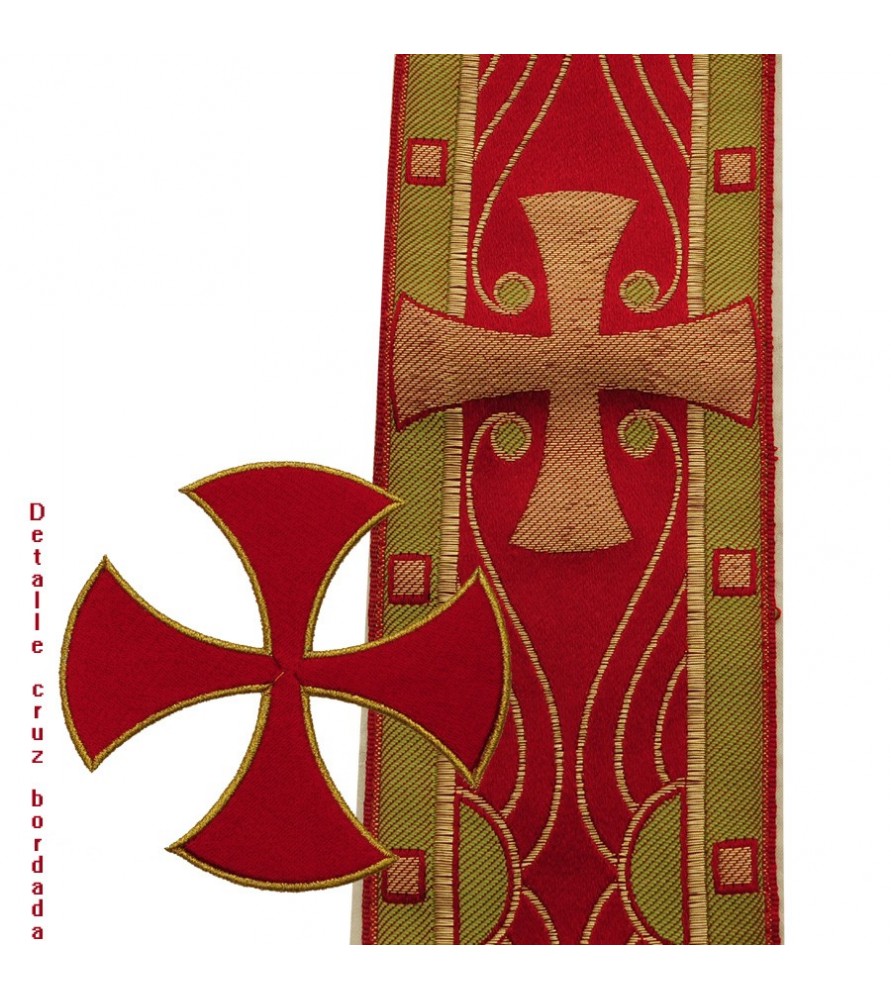 PAÑO DE HOMBROS DAMASCO ROMA G/BELÉN, BORDADO 52