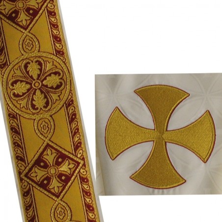 PAÑO DE HOMBROS DAMASCO ROMA GALON ESTRECHO, CRUZ 52 
