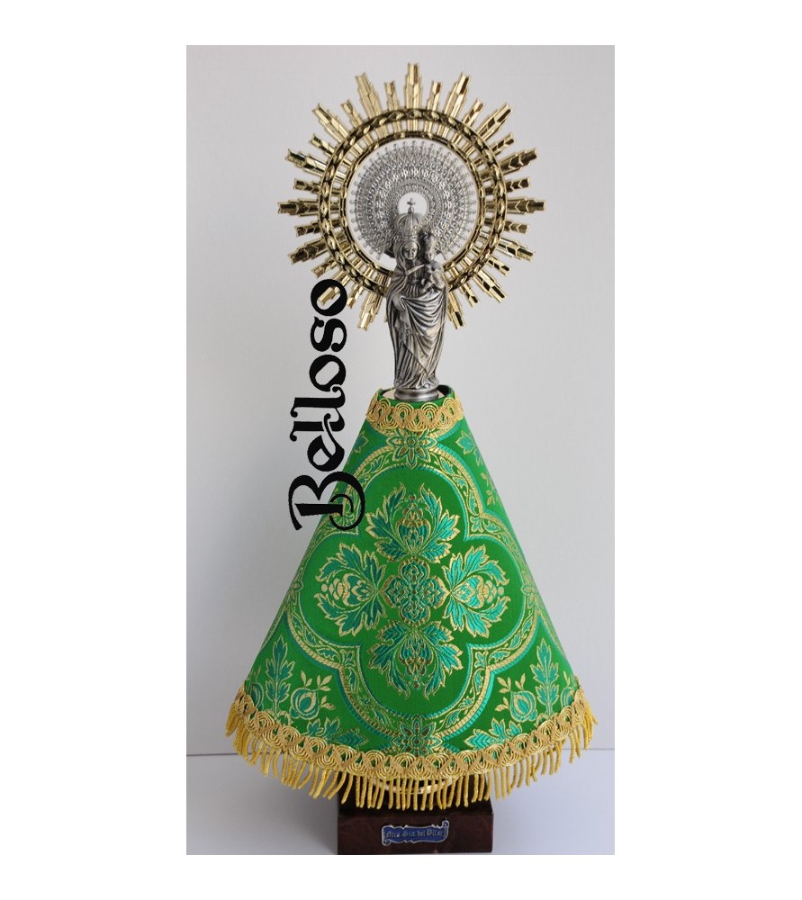 VIRGEN DEL PILAR CON MANTO TISÚ LAMPASETA