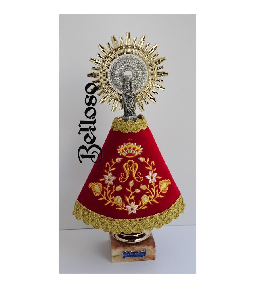 VIRGEN DEL PILAR CON MANTO BORDADO MOD-22