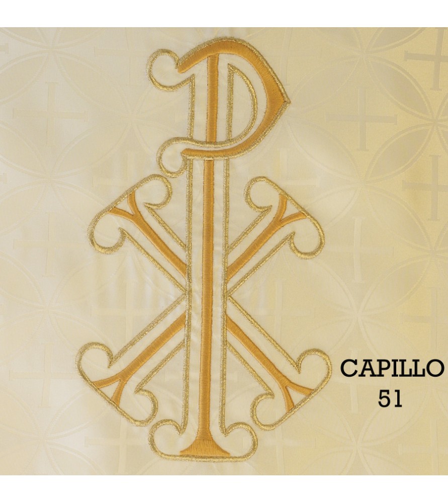 Capa pluvial de damasco roma con galón.