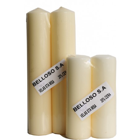 2 VELAS CERA 30 % 6 CM Ø