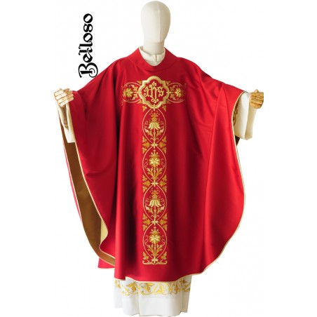 Casulla para sacerdote  de seda natural y lana.