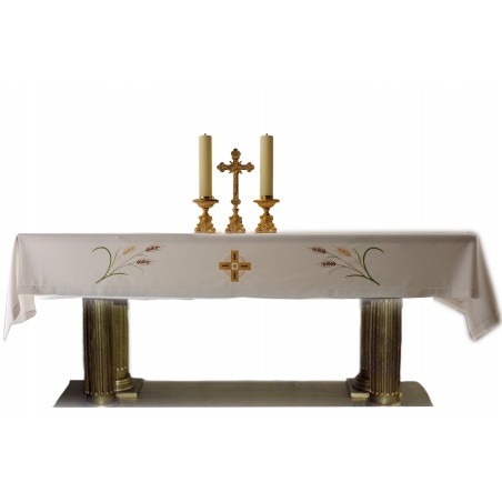 Mantel A MEDIDA para mesa de altar con bordado litúrgico.  CONFECCIÓN PROPIA