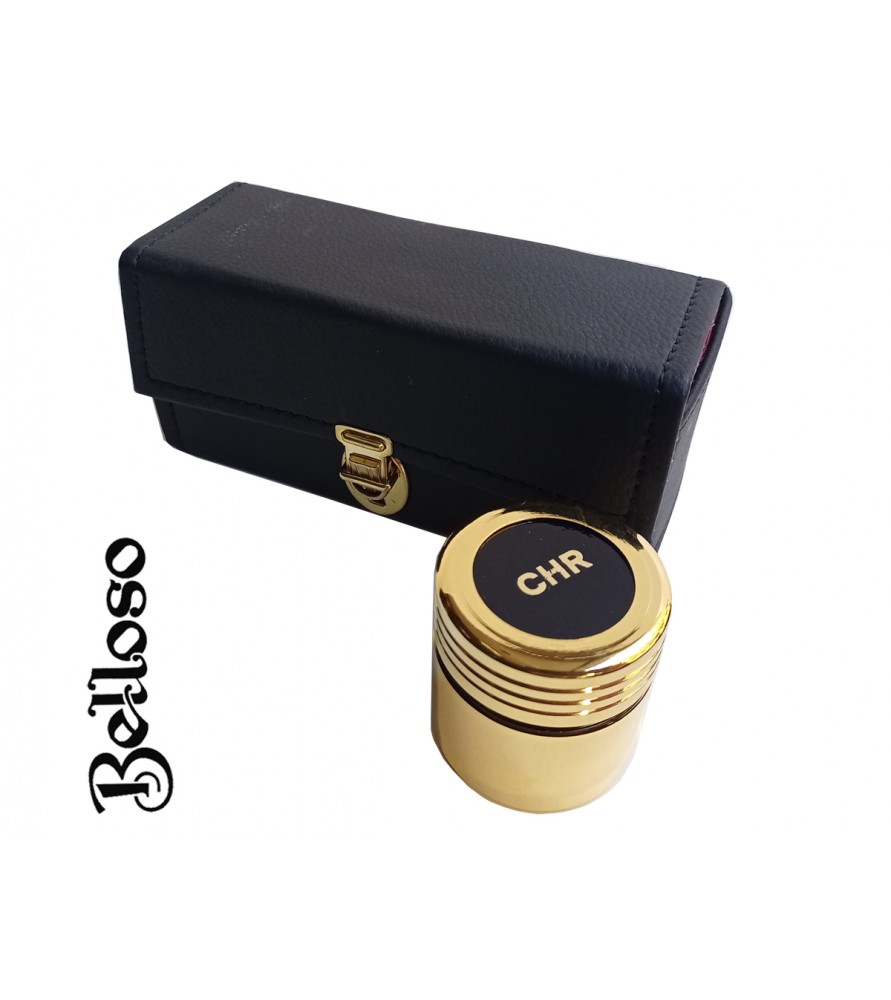 Juego crismeras triple Santos oleos estuche piel   -BELLOSO-