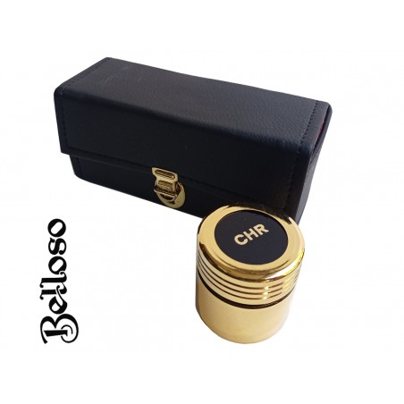 Juego crismeras triple Santos oleos estuche piel   -BELLOSO-