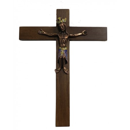 Cruz bronce y esmalte   -Regalos religiosos-  BELLOSO