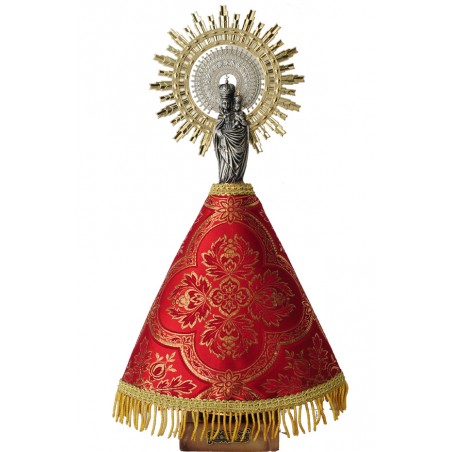 Virgen del Pilar con rico manto en tisú.