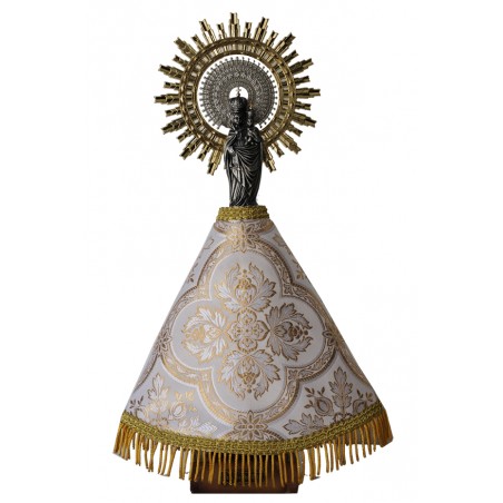 Virgen del Pilar con rico manto en tisú.