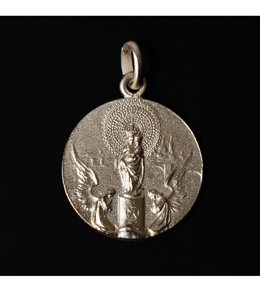 Medalla para ramo de plata Virgen del Pilar