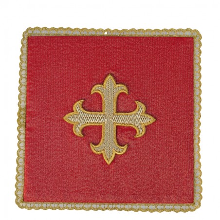 Palia de tisú con cruz dorada.
