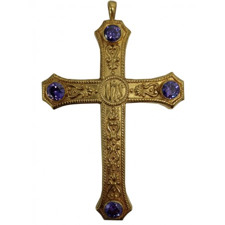 CRUZ PECTORAL 7500 PLATA BAñO DE ORO
