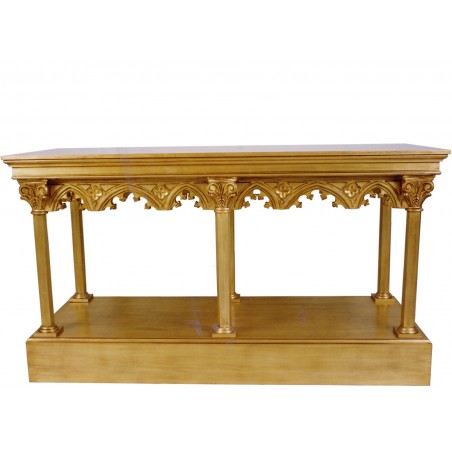 MESA ALTAR 615 GOTICA, MADERA DORADA 175X70X98 CM