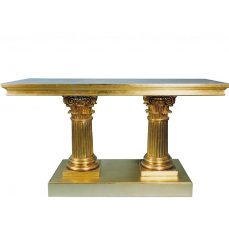 MESA ALTAR 609 DORADA 175X70X96 CAPITEL  CORINTIO RESINA