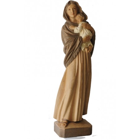 Imagen de la Virgen con niño en madera.