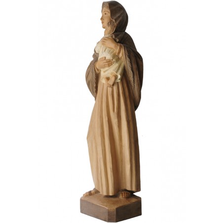Imagen de la Virgen con niño en madera.