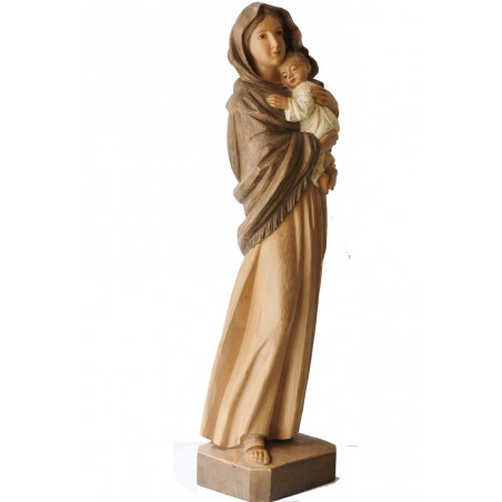 Imagen de la Virgen con niño en madera.