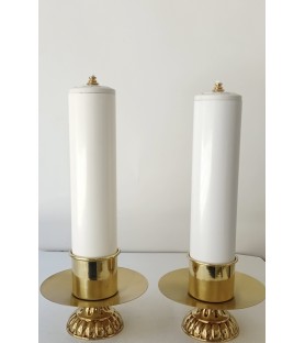 PAREJA CANDELEROS CON VELA
