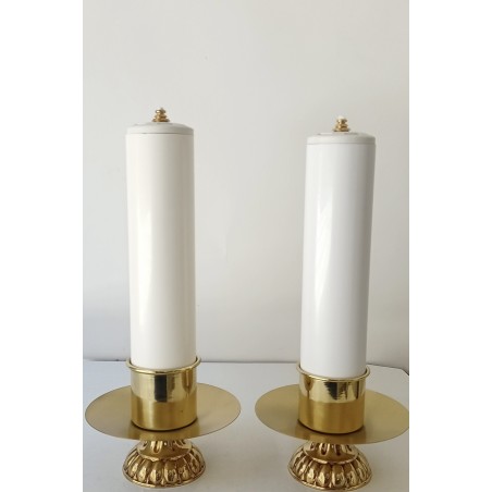 PAREJA CANDELEROS CON VELA