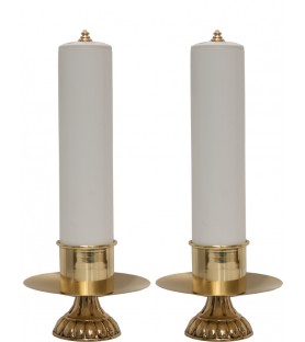 PAREJA CANDELEROS CON VELA