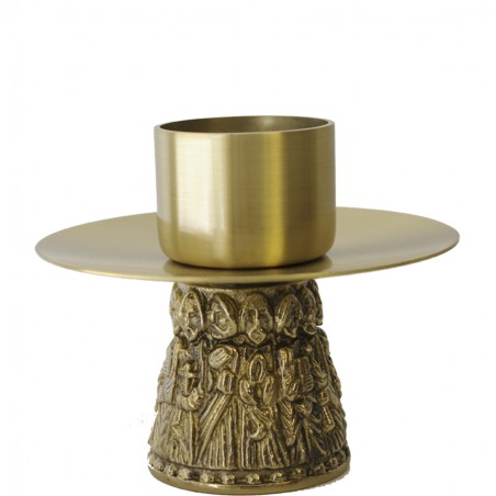 Candelero de latón para mesa de altar.
