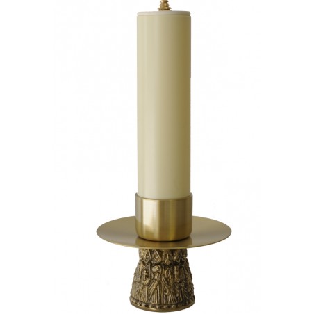 Candelero de latón para mesa de altar.